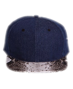 SGD Denim/Snakeskin Leather Strapback